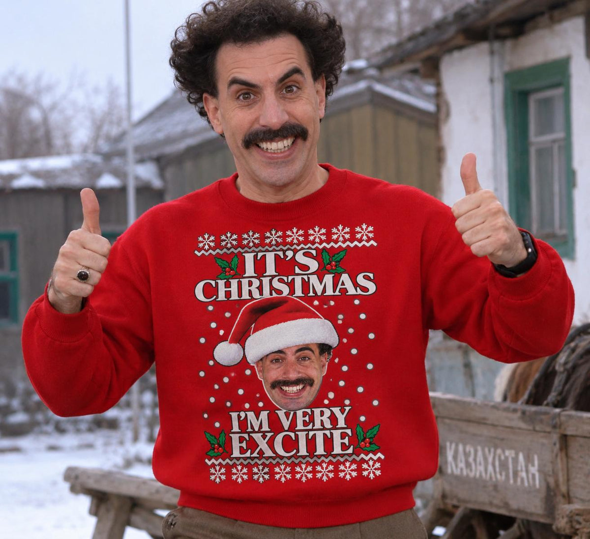 Borat "Its Christmas, I'm very excite" Christmas Jumper