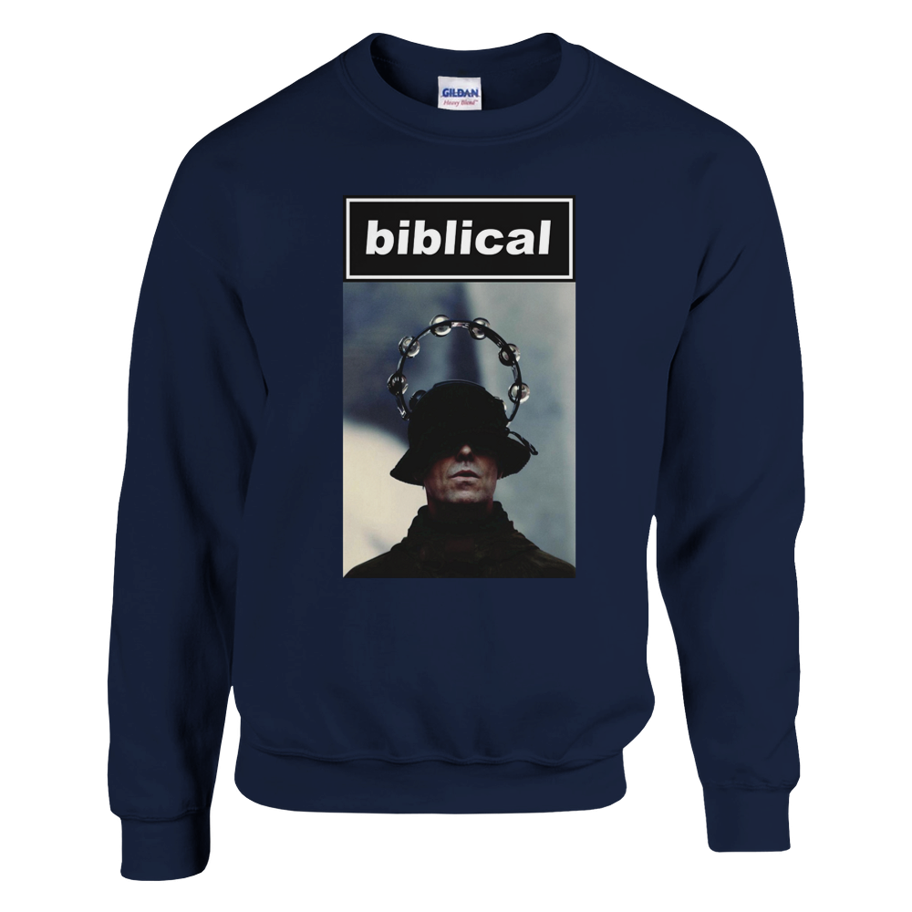Liam Gallagher Biblical Tambourine design sweatshirt