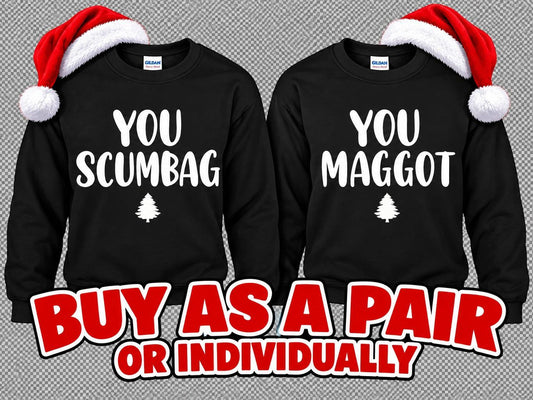 Scumbag and maggot Christmas Jumpers - Fairytale of New york
