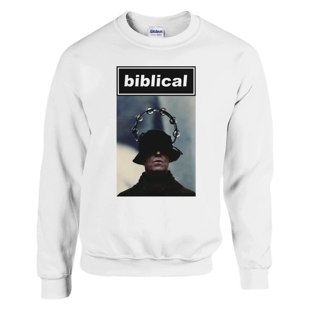 Liam Gallagher Biblical Tambourine design sweatshirt