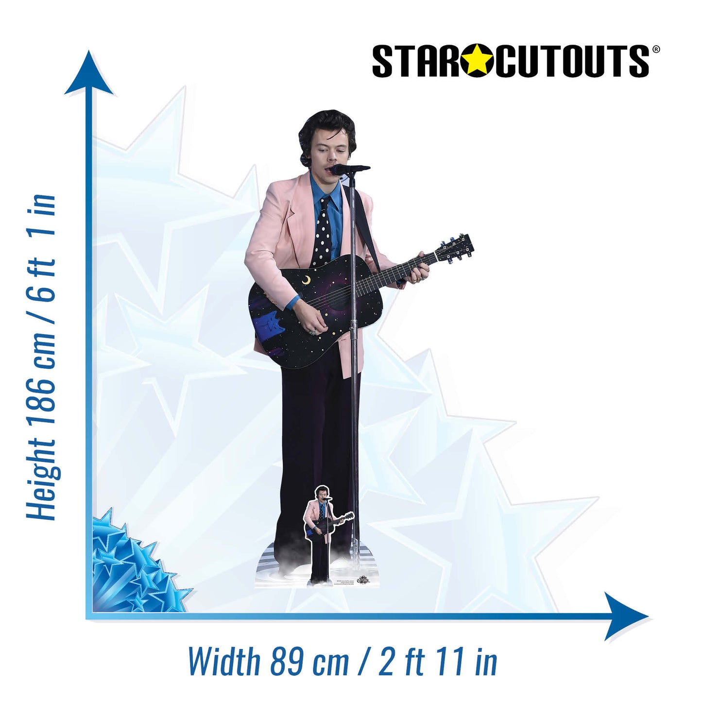 CS1026 Harry Styles Pink Jacket Height 186cm Lifesize Cardboard Cut Out With Mini