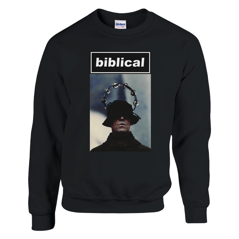 Liam Gallagher Biblical Tambourine design sweatshirt