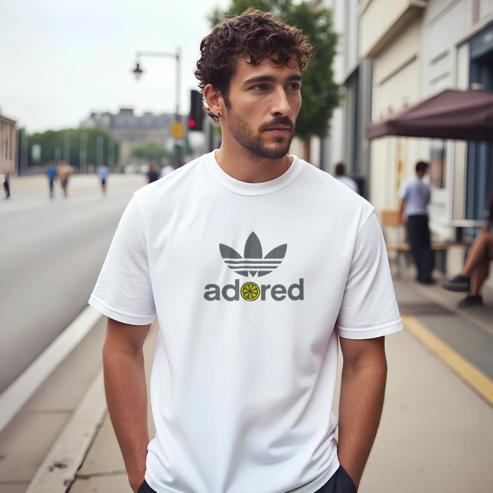 Adored Canvas pattern Trefoil T-Shirt
