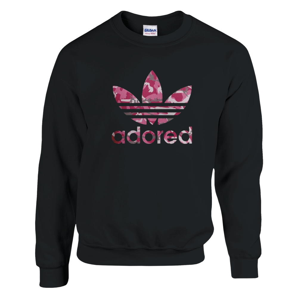 Adored pink camo trefoil design sweatshirt