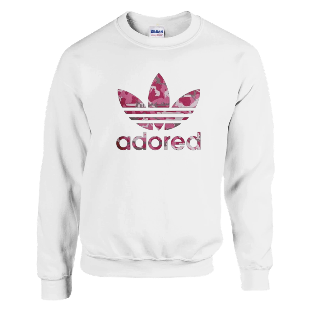 Adored pink camo trefoil design sweatshirt