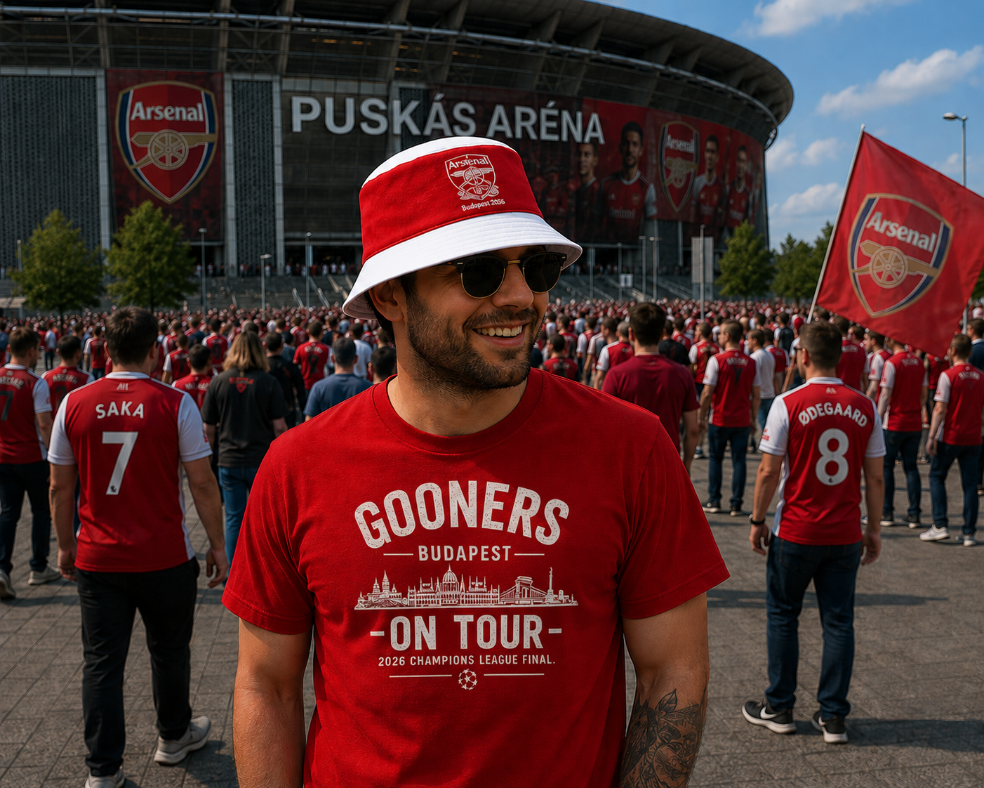 Arsenal Champions League Final "Gooners on Tour" T-Shirt - Budapest