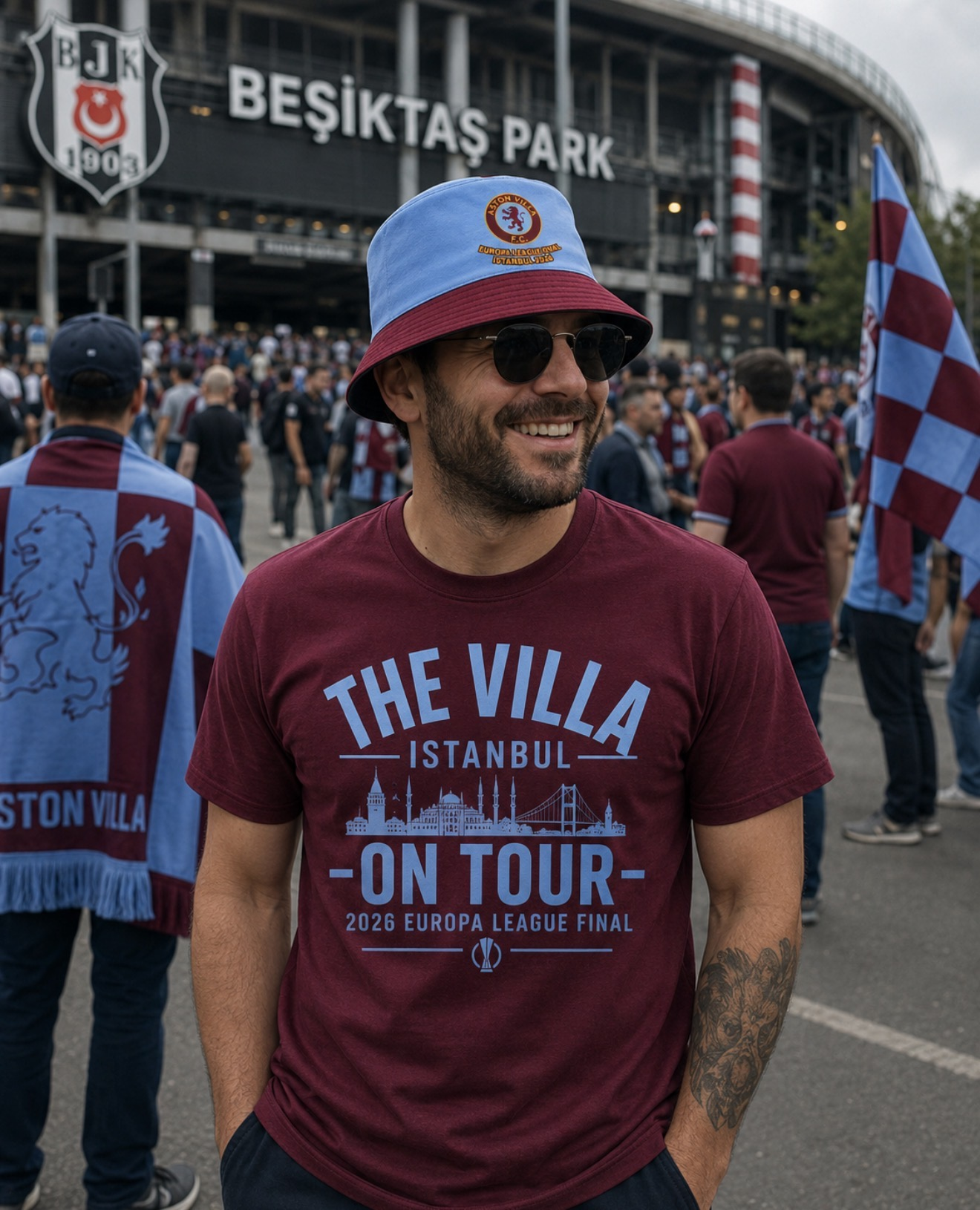 Aston Villa Europa League Final "The villa on Tour" T-Shirt - Istanbul 2026